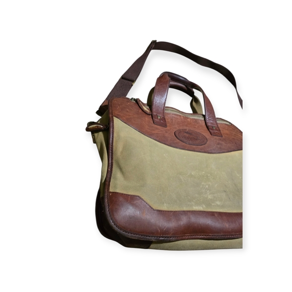 Bob Timberlake Leather Canvas Men's Messenger Bag - Picture 3 of 10